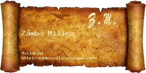 Zámbó Milica névjegykártya